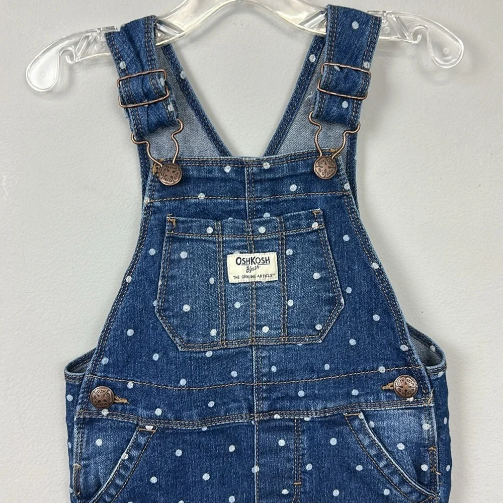 Oshkosh B’gosh Girls Polka Dot  Overalls Sz 2T